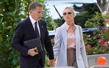 Hunter Biden arrives at the federal court with his wife Melissa during the second day of his trial on criminal gun charges 