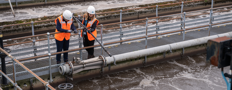 Thames Water engineers at sewage treatment works