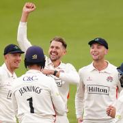 Tom Bailey (third left) was in the wickets as Lancashire battled to avoid relegation from Division One of the Vitality County Championship at Worcester (Martin Rickett/PA)