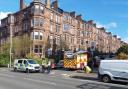 Fire crews rushed to Glasgow's west end after a blaze broke out in a tenement flat