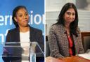 Kemi Badenoch (left) and Suella Braverman have entered into a spat over Twitter/X