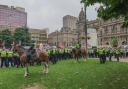 Police were present in George Square on Saturday