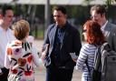 Anas Sarwar speaks to reporters in Glasgow