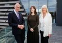 Laura Webster, National editor (centre), with Lesley Riddoch and John Swinney