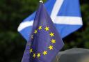 EU flag and Scottish saltire