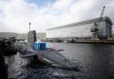 A Vanguard-class nuclear submarine pictured at Faslane