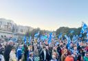 Hundreds of Yes activists turned out at the Holyrood parliament on the 10th anniversary of the independence referendum