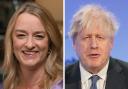 Laura Kuenssberg (left) has said she will be interviewing Boris Johnson on BBC One in a primetime slot