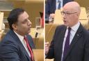 John Swinney and Anas Sarwar clashed on the NHS as the First Minister ripped into Labour's 'austerity'