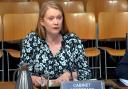 Social Justice Secretary Shirley-Anne Somerville speaking to a committee of MSPs at Holyrood on Thursday