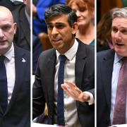 From left: SNP Westminster leader Stephen Flynn, Prime Minister Rishi Sunak, and Labour leader Keir Starmer