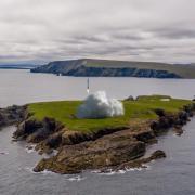 A CGI depiction of a rocket blasting off from SaxaVord on Unst