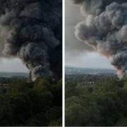 Smoke filled the sky amid at a fire at an industrial estate in Paisley