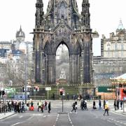 One lane was closed by the Scott Monument for three hours after the police chase