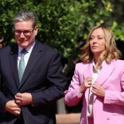 Keir Starmer pictured with Italian prime minister Giorgia Meloni on a visit to Rome