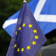 EU flag and Scottish saltire