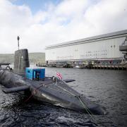 A Vanguard-class nuclear submarine pictured at Faslane