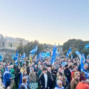 Hundreds of Yes activists turned out at the Holyrood parliament on the 10th anniversary of the independence referendum