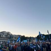 Indy supporters outside Holyrood on Wednesday