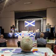 The event in Dumfries took place at the same time as the Believe in Scotland rally in Edinburgh