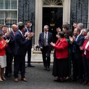 Keir Starmer is applauded by Scottish Labour MPs in Downing Street