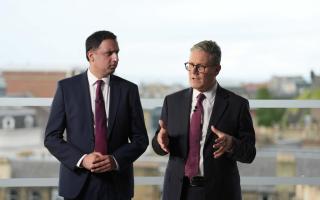 Anas Sarwar pictured with Keir Starmer in Edinburgh