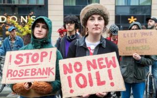 Protesters campaign against the development approval given to the Rosebank oil and gas field, off Shetland