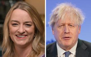 Laura Kuenssberg (left) has said she will be interviewing Boris Johnson on BBC One in a primetime slot