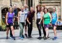 Athletics legend Steve Cram (centre), from left, Theresa Rugman-Jones, Rob Davisworth, Alison Clark, Declan Munnelly, Amy Harhoff, Angelina Maddison, Fiona Harrington and Louise Collins.