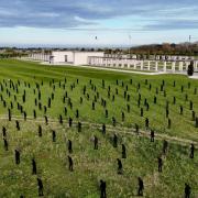 A view of the Standing with Giants silhouettes which create the For Your Tomorrow installation at the British Normandy Memorial, in Ver-Sur-Mer, France, as part of the  80th anniversary of D-Day. The 1,475 statues honour each of the servicemen who fell