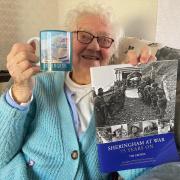 My mum with some of her Sheringham souvenirs