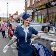 A vintage car show saw came to Northallerton as vehicles from the 1940s lined the streets Credit: SARAH CALDECOTT