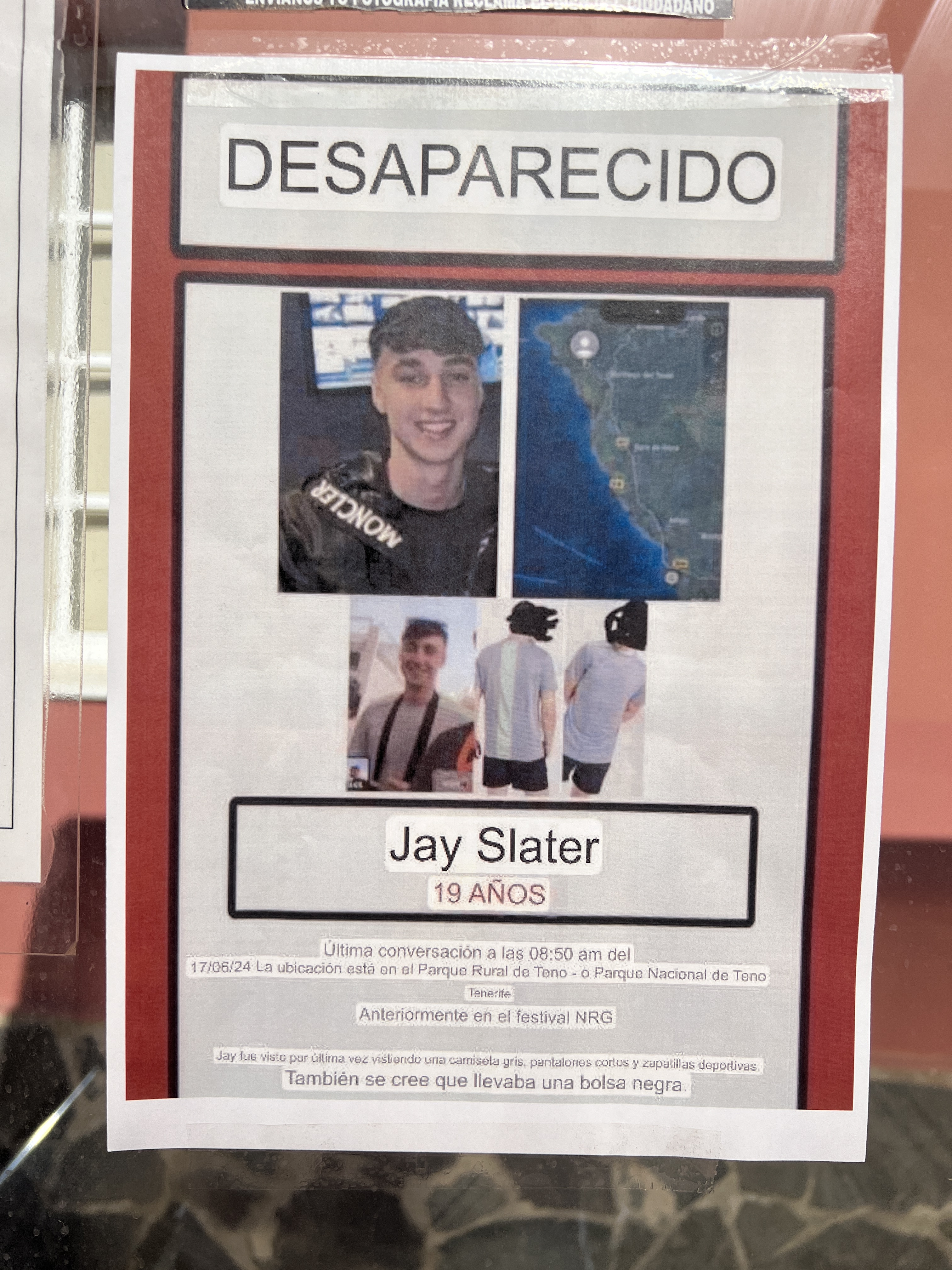 Missing person posters have been put up in Tenerife