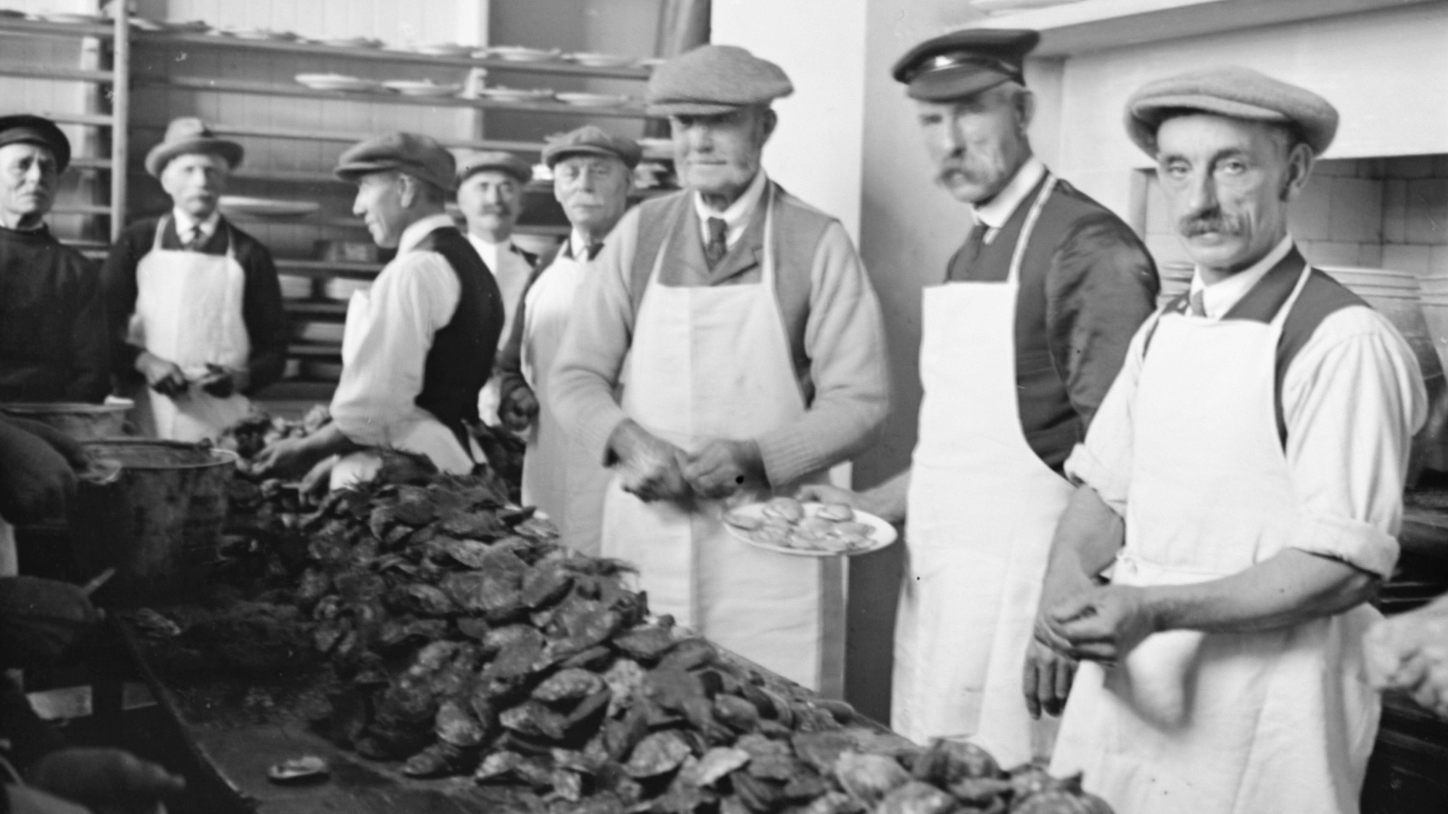 An army of men were employed in Colchester in the 1920s to open oysters for an annual festival