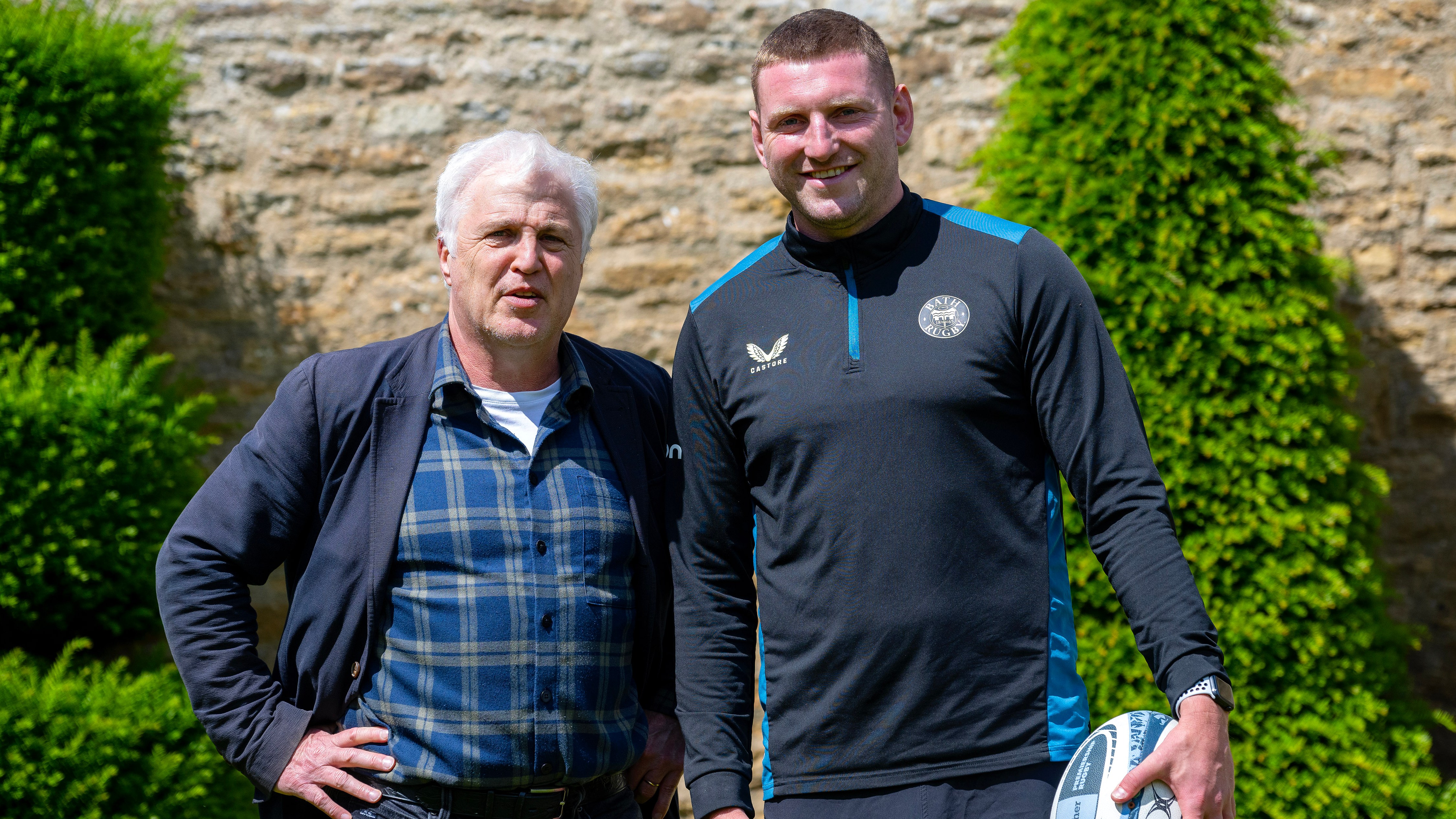 Barnes, left, who was Bath’s fly half for nearly a decade between 1985-1994, says Russell could become the club’s best-ever player in that position
