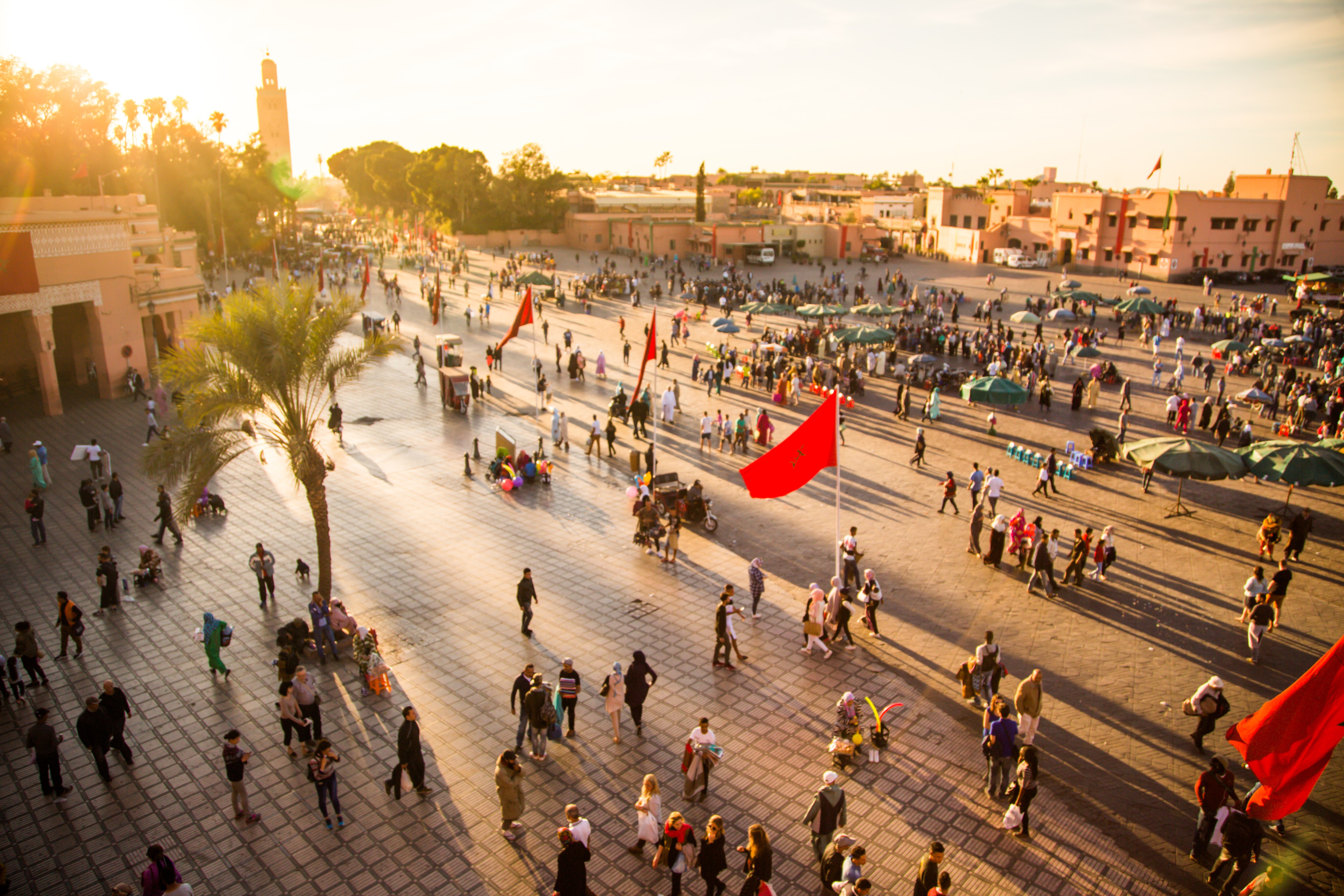 Djemaa el-Fna square, home to snake charmers and street performers