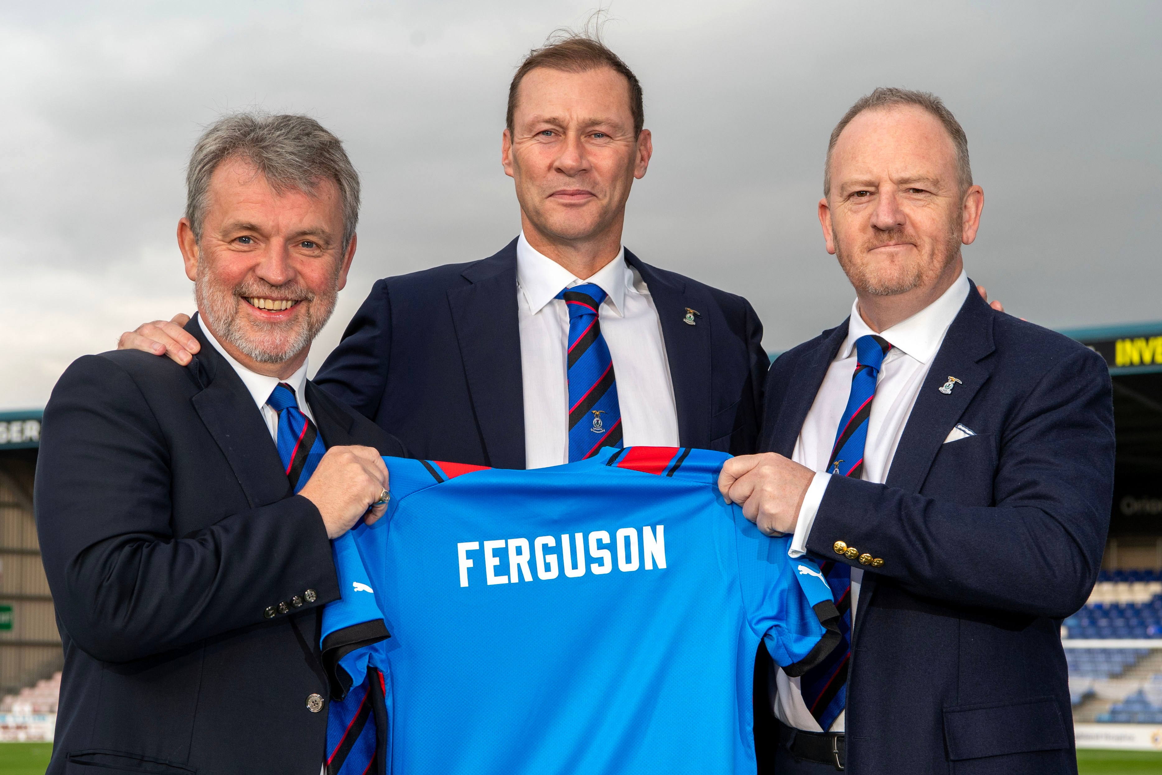 Duncan Ferguson, centre, was unveiled as Inverness manager by Ross Morrison, left, and Scot Gardiner in September, both of whom have since resigned