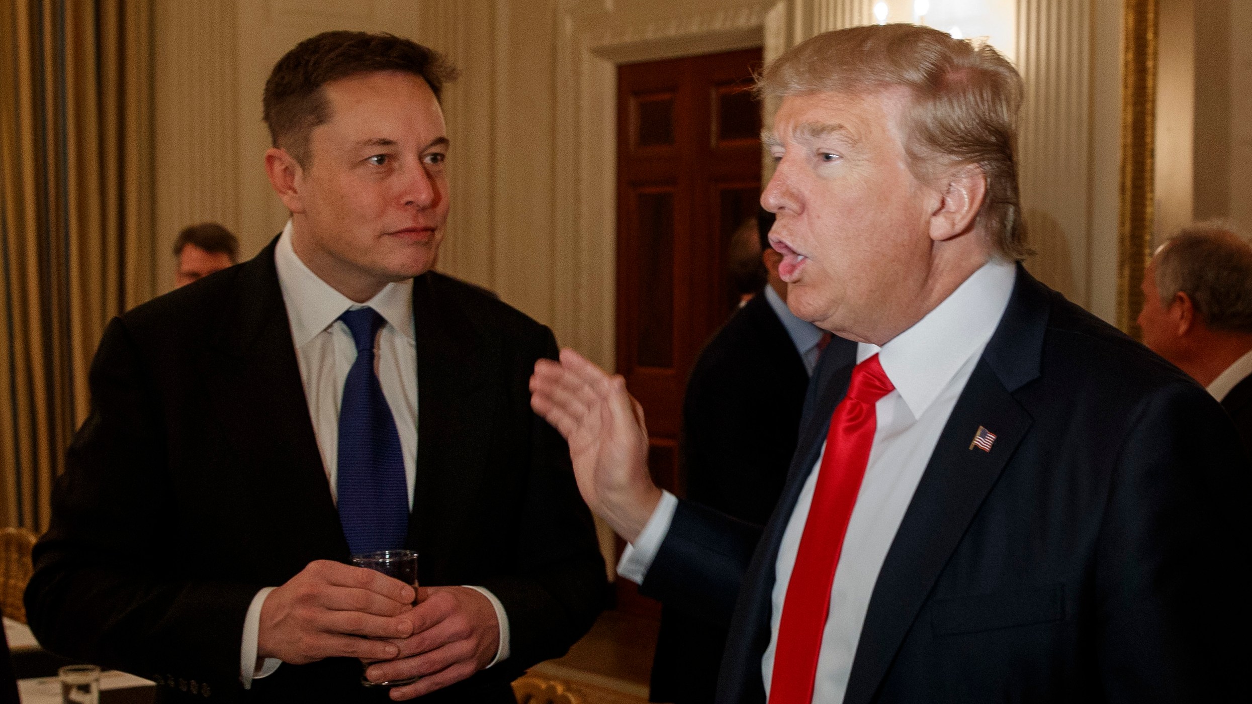 Musk and Trump at the White House in 2017. It was only recently that the former president stopped calling his fellow billionaire a “bullshit artist”