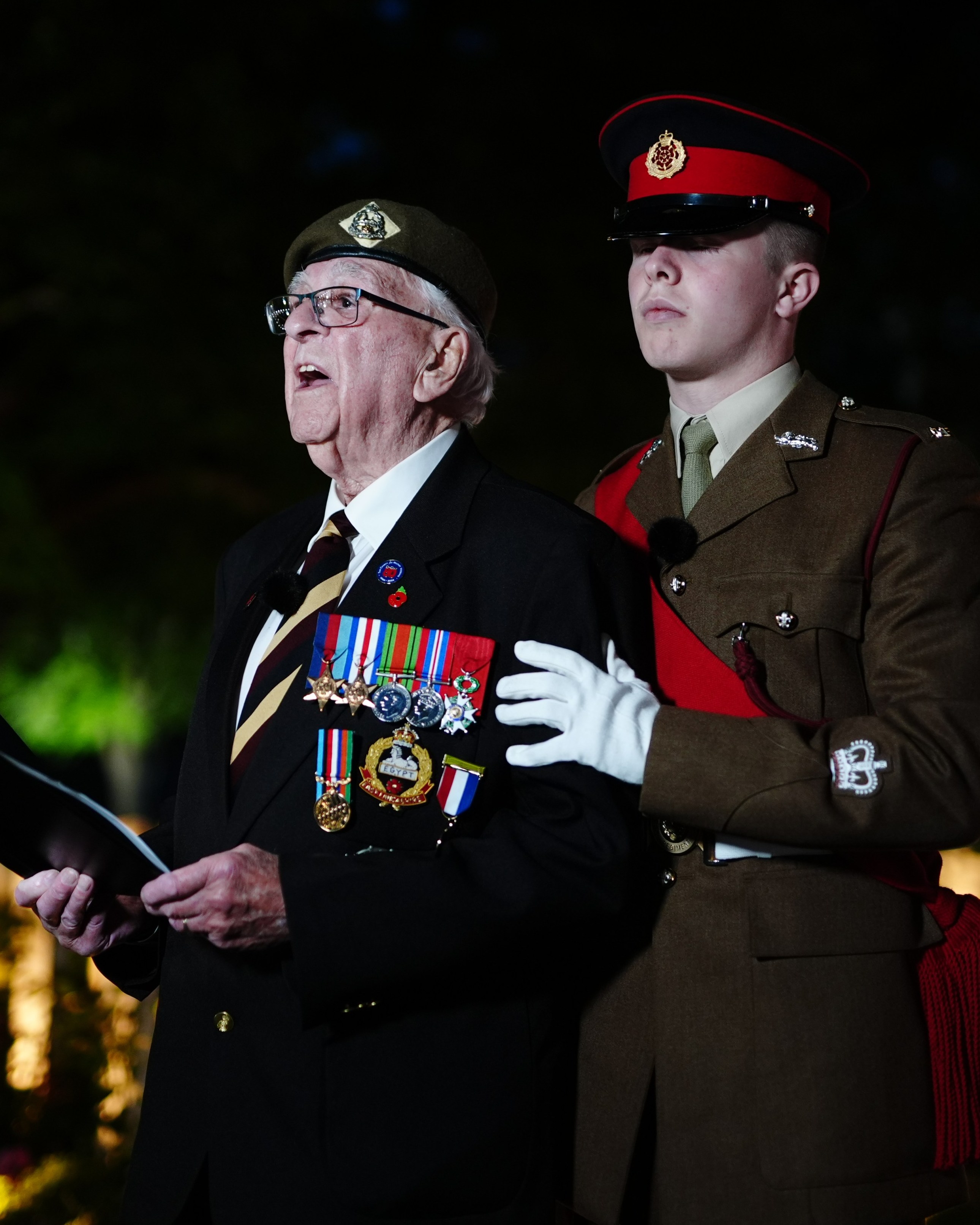 Sergeant Richard Brock, a D-Day veteran, gave a reading at the Bayeux War Cemetery in Normandy