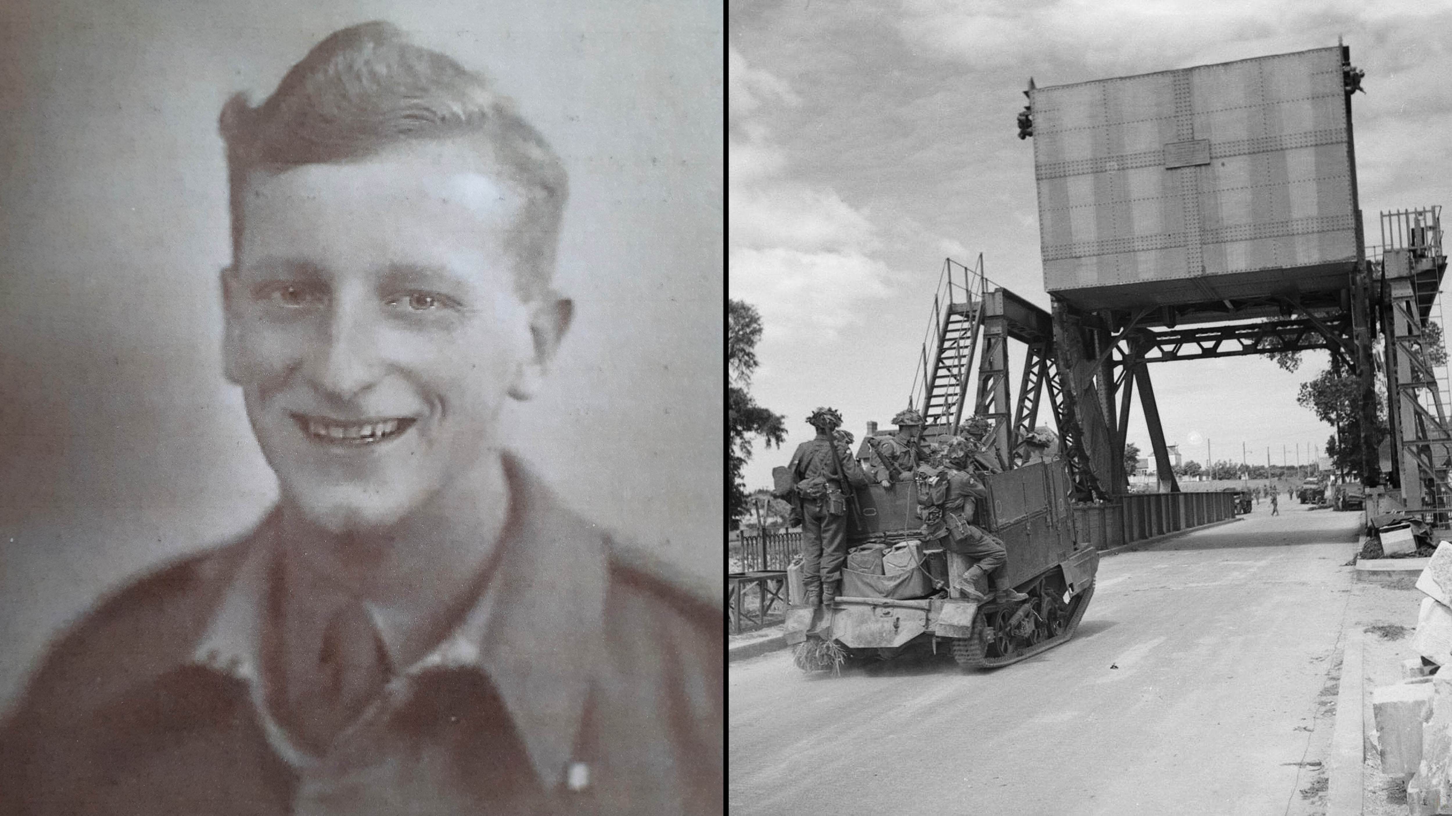 Roberts with 48 Royal Marine Commando in 1946; he worked on communications after the capture of the Pegasus Bridge crossing