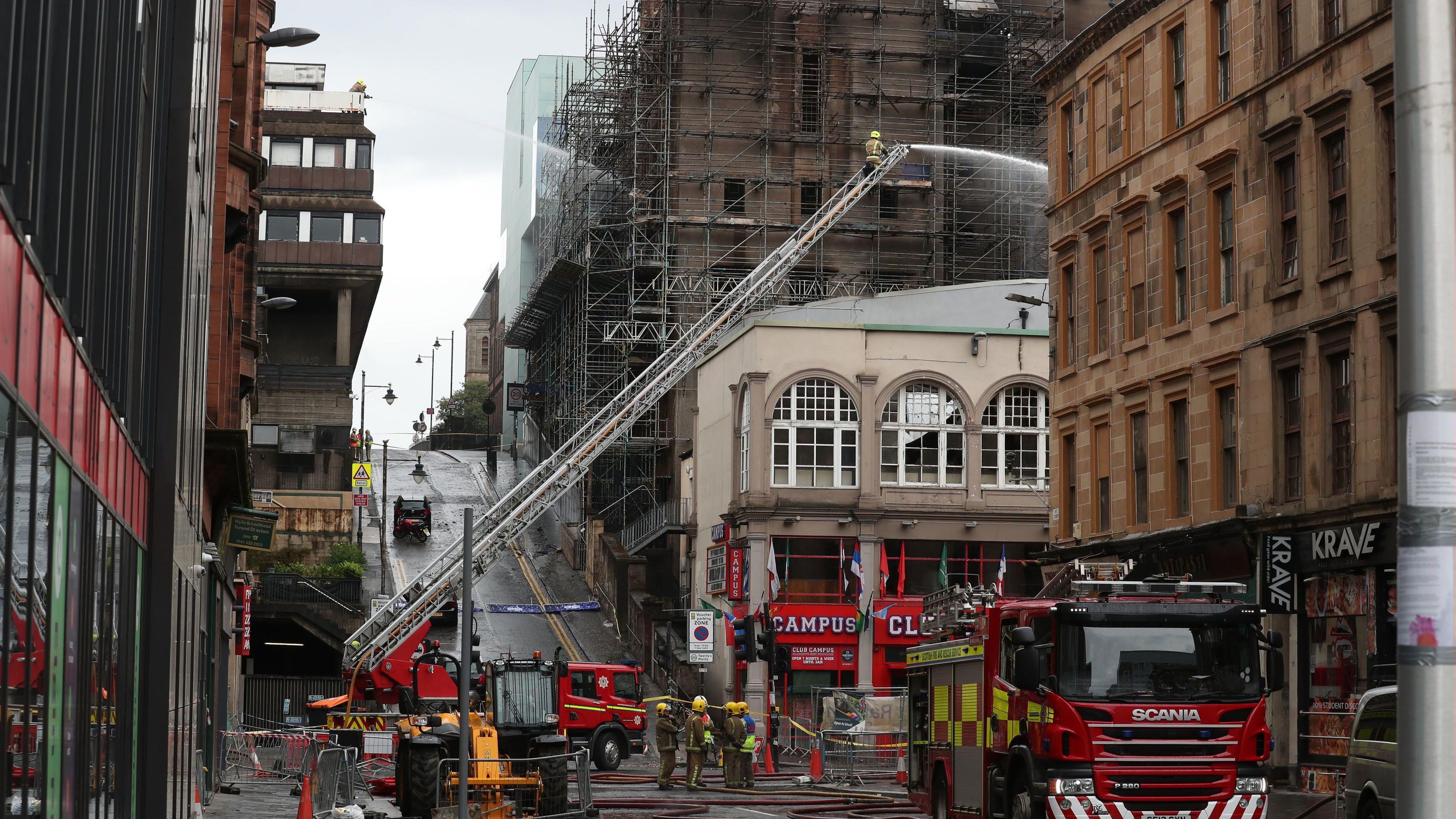 In June 2018 the Mackintosh building was extensively damaged while it was being restored at a cost of £35 million after a fire in 2014