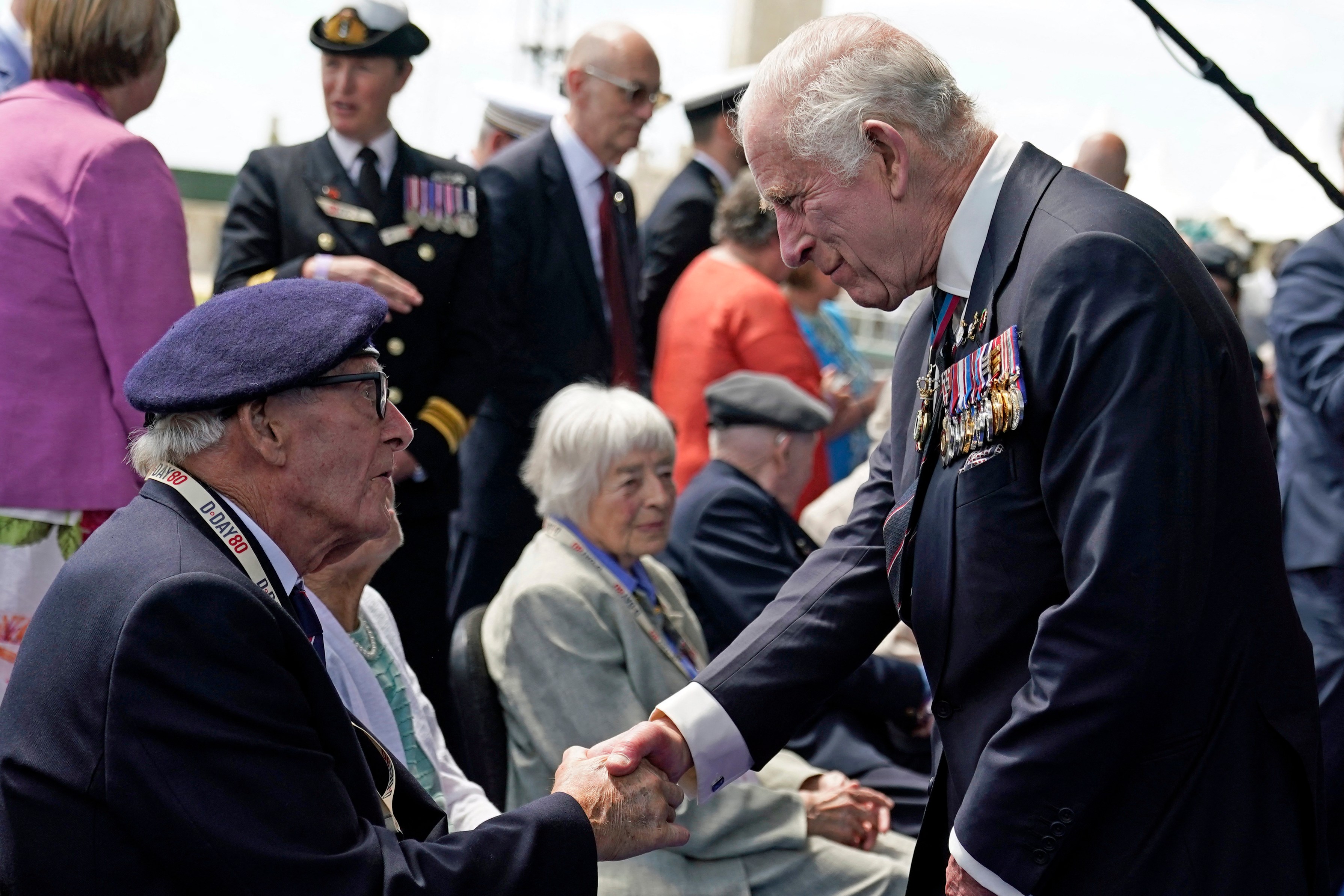 Charles talks to the D-Day veteran Eric Bateman, who served on the warship HMS Erebus