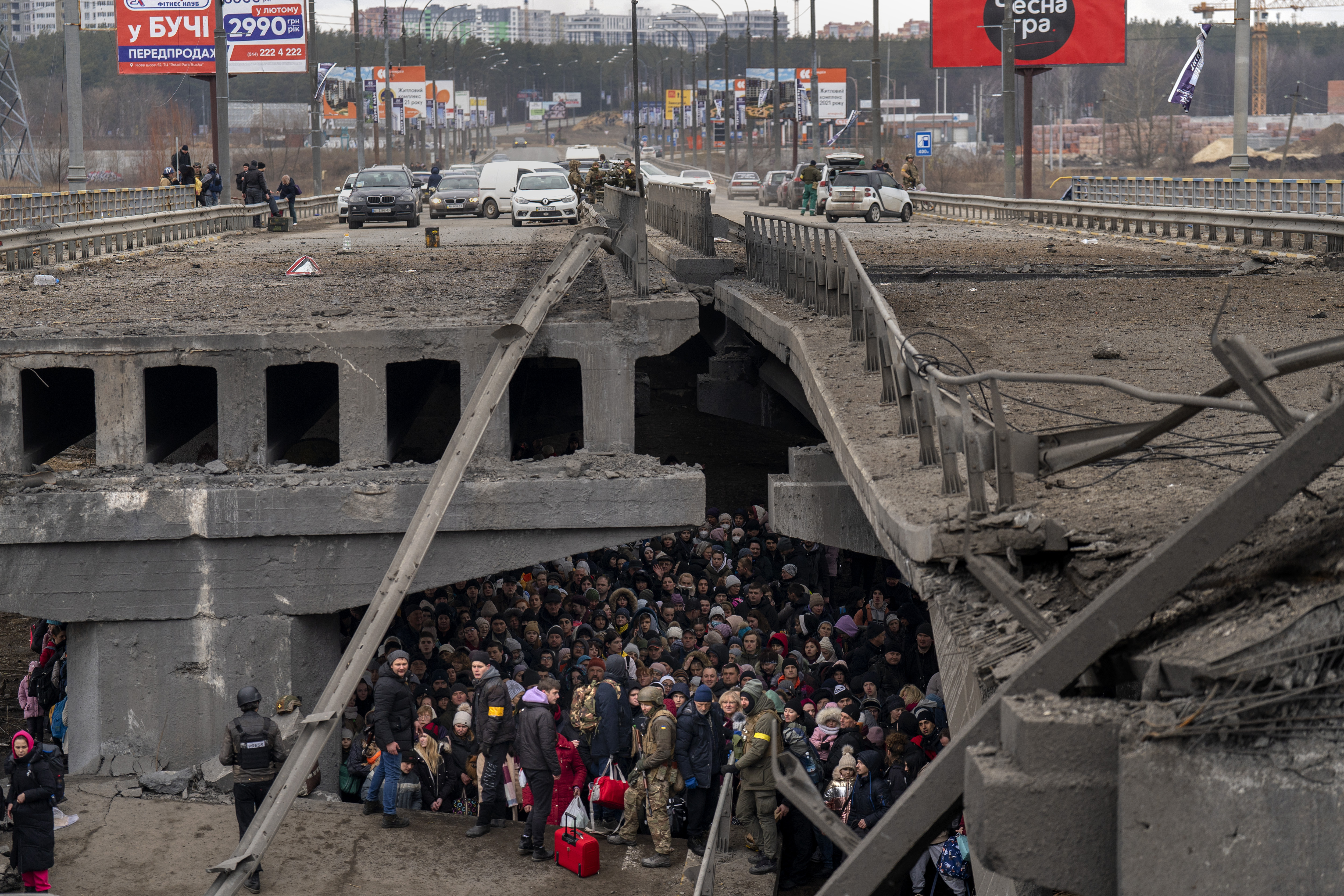 The destroyed bridge provided some of the most famous images of the early war in 2022