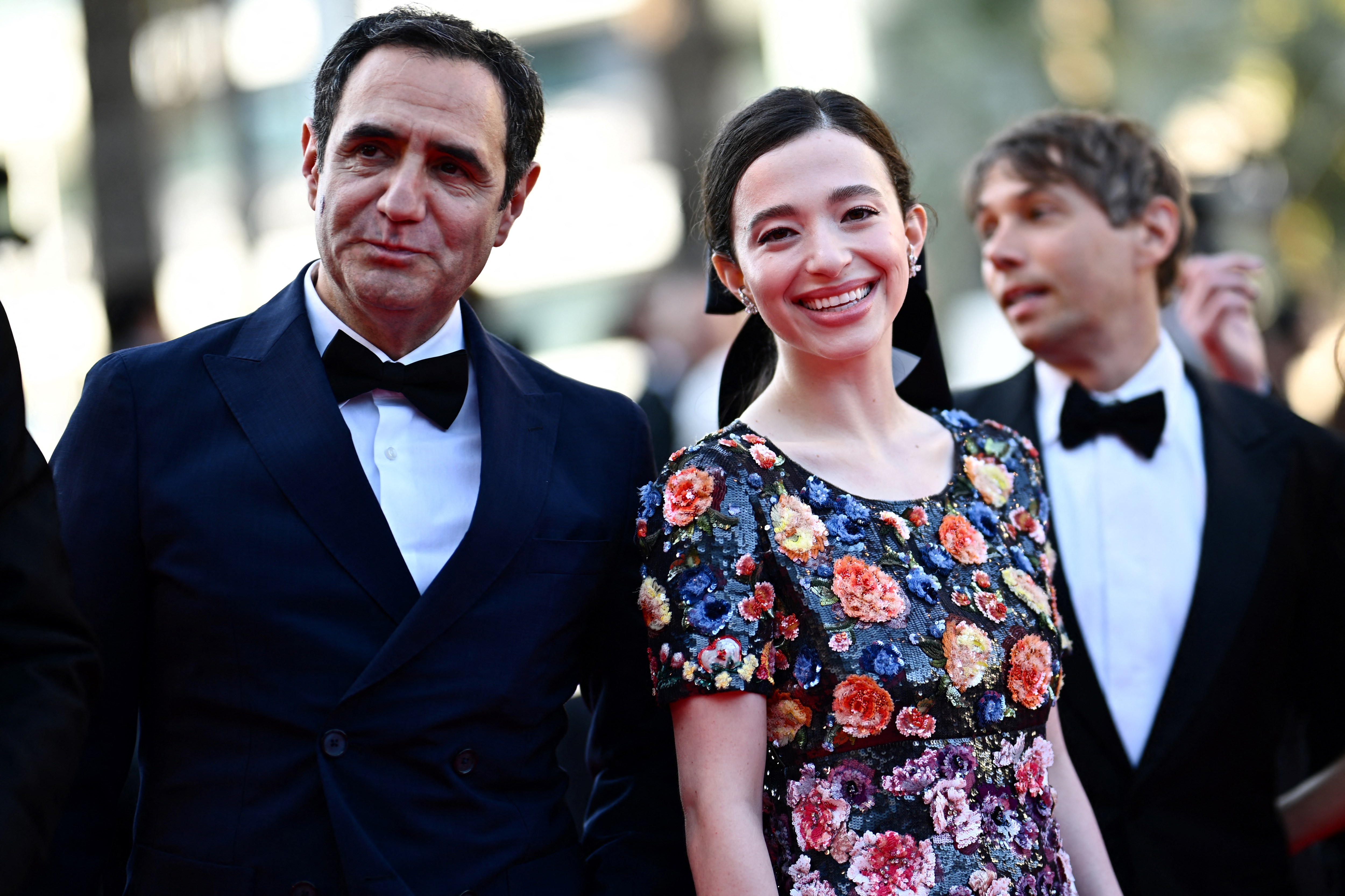 The Anora stars Karren Karagulian and Mikey Madison at the Cannes closing ceremony on Saturday