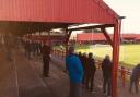 A socially distanced crowd at Workington Reds v Mossley, which features in Daniel Gray's book The Silence of the Stands