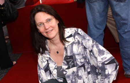 Judy Belushi Pisano attends the ceremony posthumously honoring her late husband, actor/comedian John Belushi, with a star on the Hollywood Walk of Fame on April 1, 2004