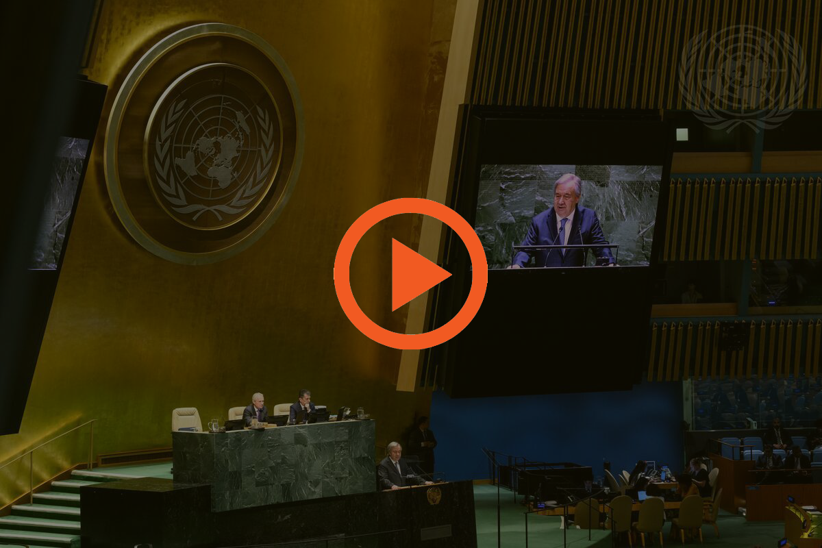 view of the General Assembly Hall with a video play icon
