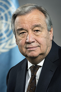 Portrait of United Nations Secretary-General António Guterres, at UN Headquarters in New York