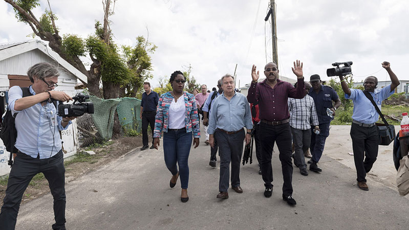 Secretary-General António Guterres visits Antigua, Barbuda and Dominica to to assess hurricane damage and recovery needs.