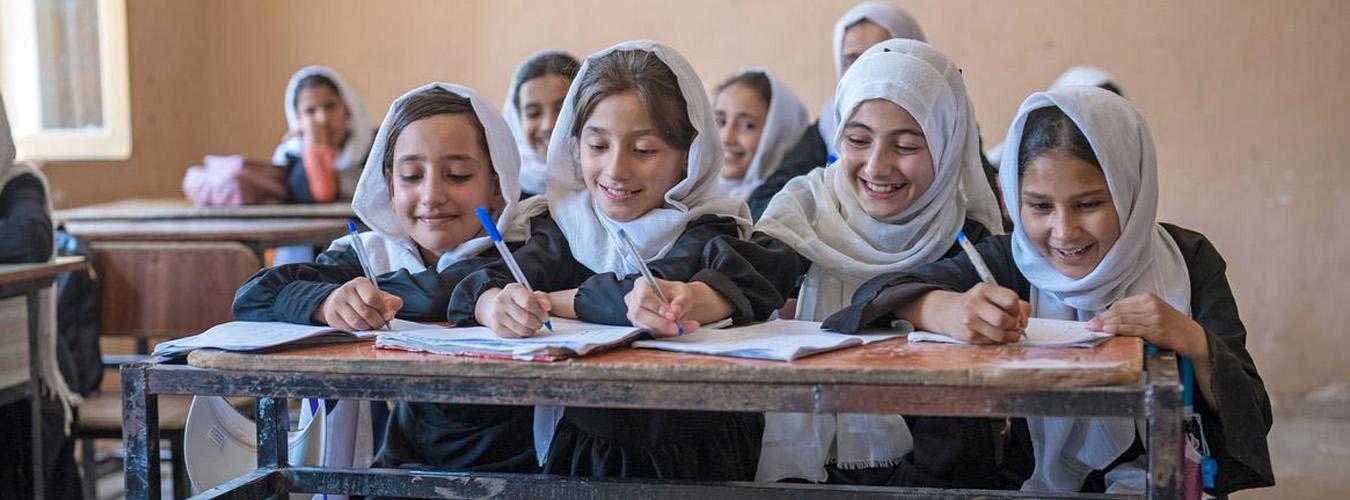 Afghan girls in school. 